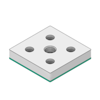 MODULAR SOLUTIONS PNEUMATIC PLATE 90MM X 90MM WITH GASKET 3/8&quot; G THREADED CENTER THRU HOLE